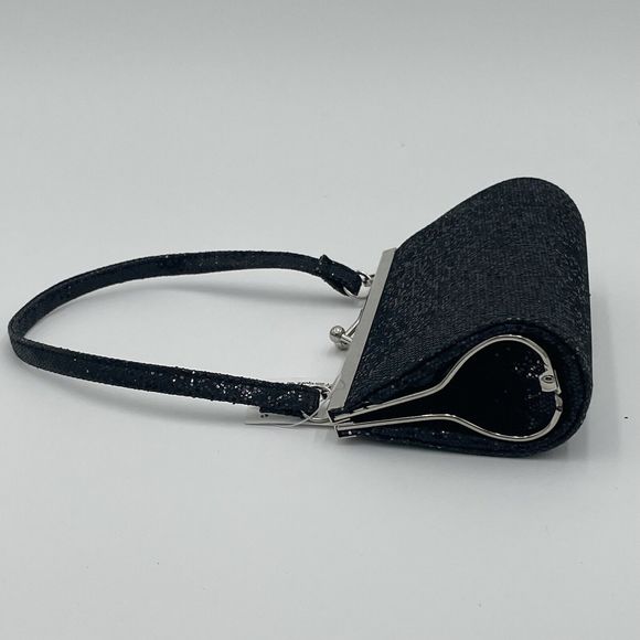Glitz N’ Glam Glitter Mini Purse Black Formal Dance Prom Club - Picture 6 of 8